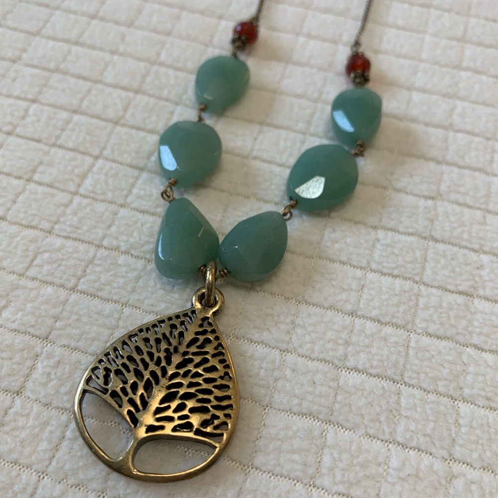 NWT Lucky Brand ‘tree of Life’ gemstone necklace